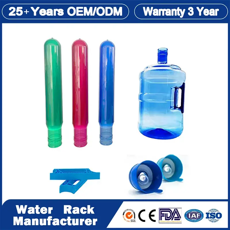 Bình nước 5 gallon làm từ chất liệu nhựa PET trong suốt, có thể tùy chỉnh màu sắc với nắp và tay cầm nhựa