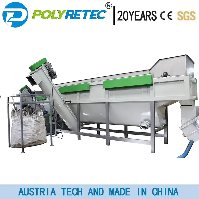 Máy tái chế chai nhựa HDPE/PP/PE 300kg-2000kg/h hoạt động tự động, đạt chuẩn CE