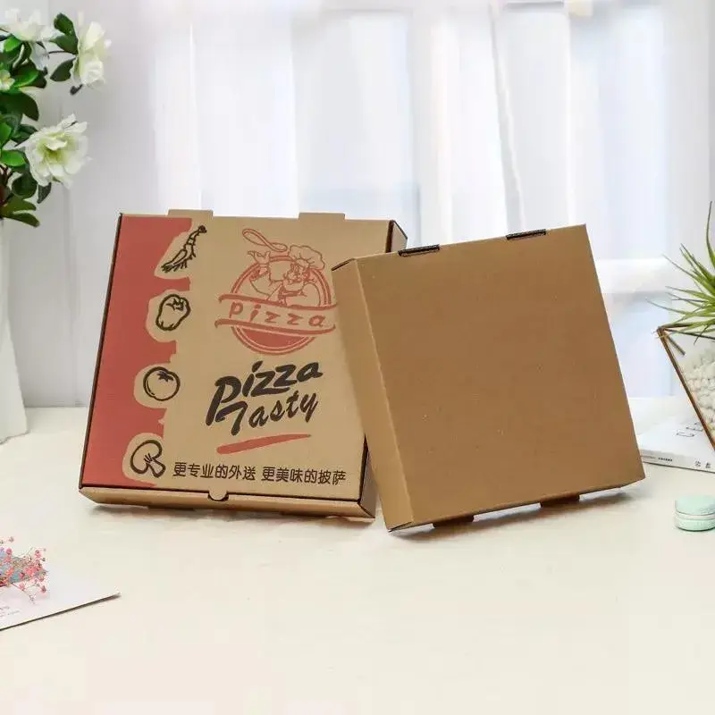Hộp pizza in logo theo yêu cầu, thiết kế hình chữ nhật, an toàn với môi trường, hộp pizza đựng để mang về