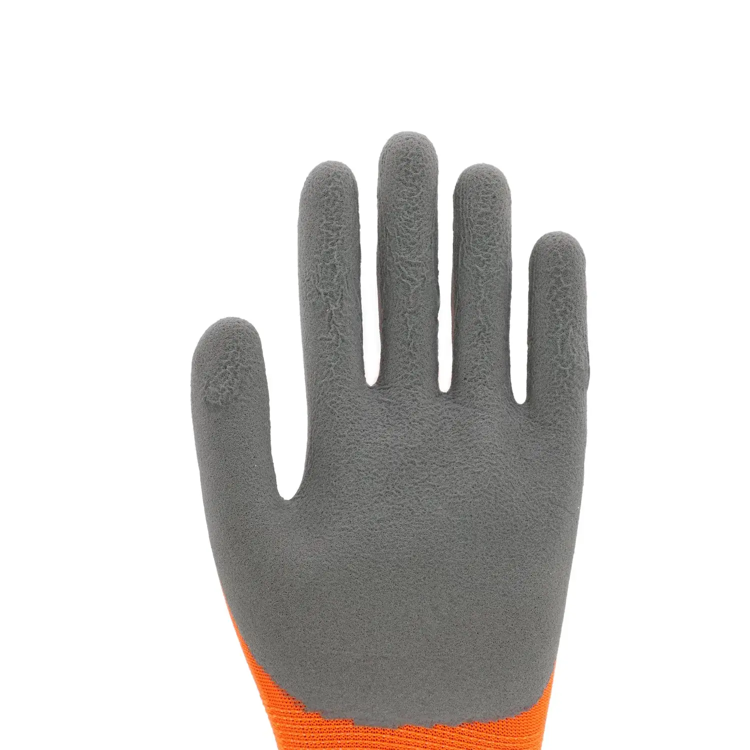 Găng tay bảo hộ được làm từ polyester lót thoáng khí, chống mài mòn với phủ latex xếp ly