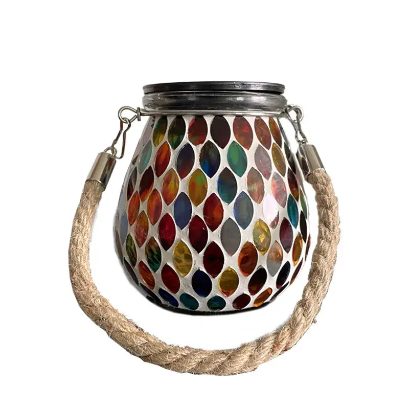 Đèn lồng gốm mosaic năng lượng mặt trời chất lượng cao dành cho không gian ngoại thất