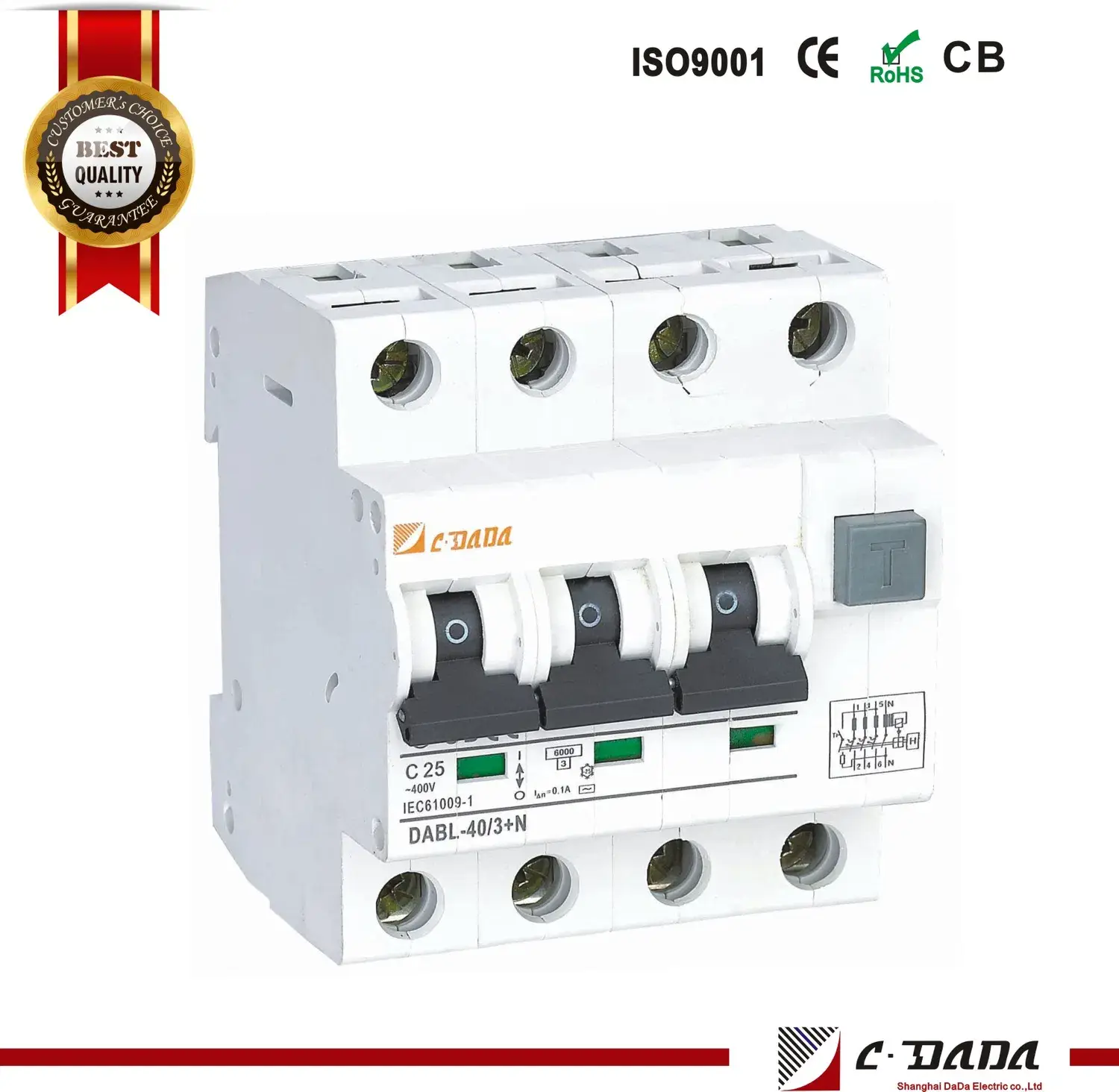 Bộ ngắt mạch RCBO 10mA, 30mA, 100mA và 300mA cho an toàn điện