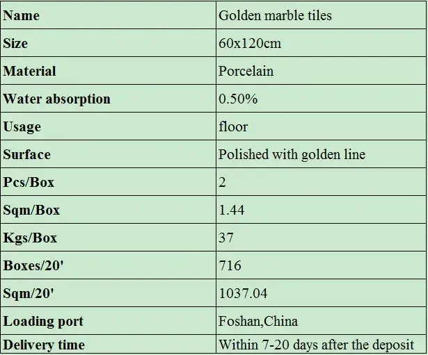 Gạch lát sàn chống trượt đá cẩm thạch vàng kích thước 60X120cm