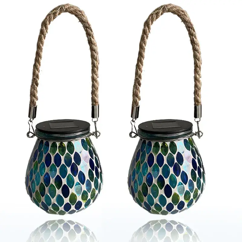 Đèn lồng gốm mosaic năng lượng mặt trời chất lượng cao dành cho không gian ngoại thất
