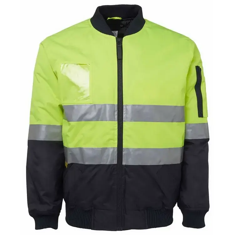 Áo khoác mùa đông hi vis an toàn cho nhân viên làm việc trực tiếp tại nhà máy, chất liệu dày dặn, đảm bảo an toàn với băng phản quang