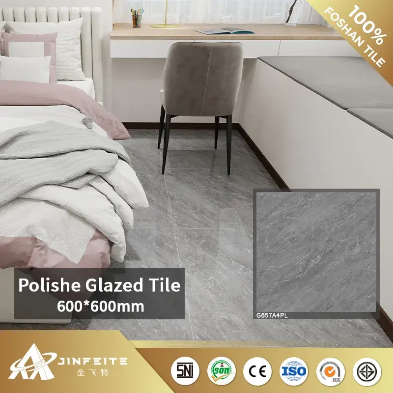 Gạch đá cẩm thạch trắng Carrara 600*600mm, Thiết kế mới từ Nhà máy chất lượng Foshan, Giá bán sỉ