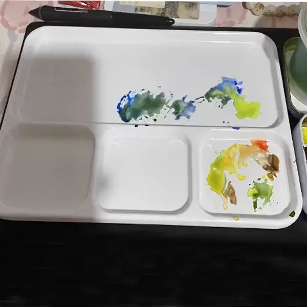 Bảng pha màu melamine chất lượng cao cho họa sĩ, bảng màu nước đa dạng với khay trộn sơn đi kèm