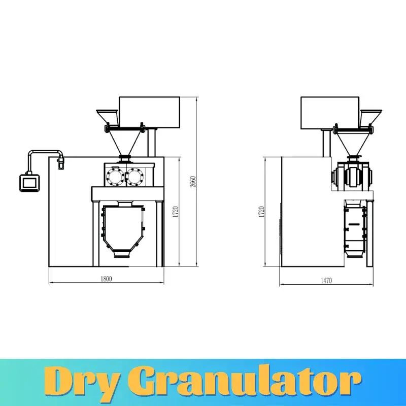 Máy sấy và granulator cho việc sản xuất bột khô dược phẩm và thực phẩm từ vật liệu thép không gỉ