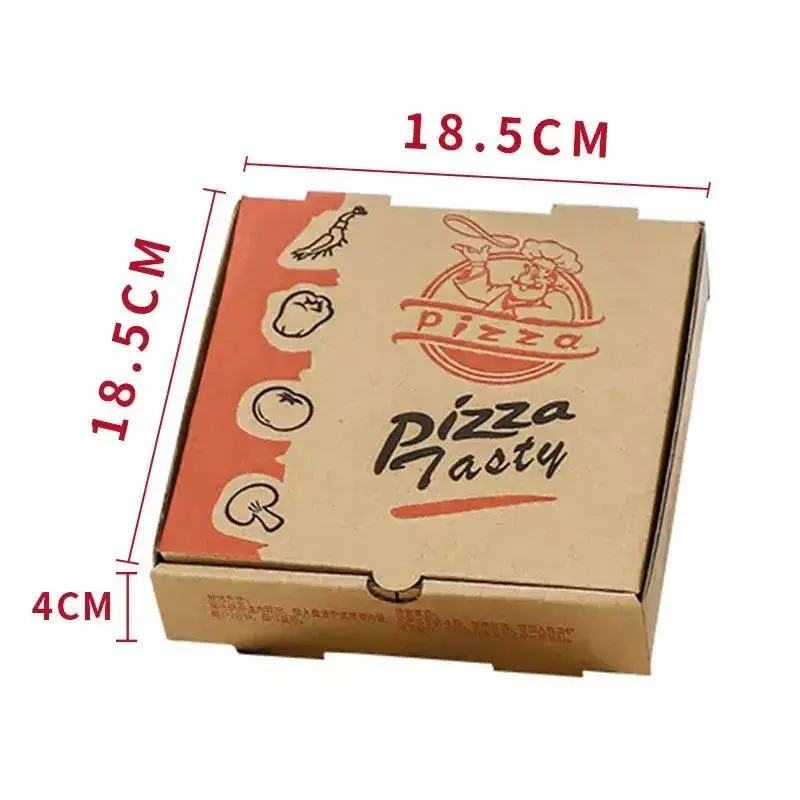 Hộp pizza in logo theo yêu cầu, thiết kế hình chữ nhật, an toàn với môi trường, hộp pizza đựng để mang về