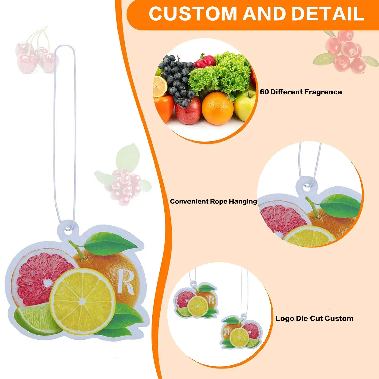 Khử mùi tùy chỉnh sublimation: Thẻ và giấy nước hoa treo xe, làm mới không khí hiệu quả