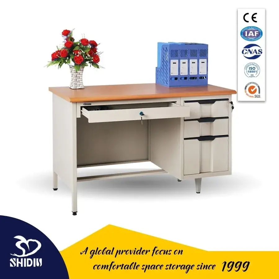 Bàn làm việc văn phòng chất liệu kim loại MDF, bàn máy tính văn phòng đa dụng