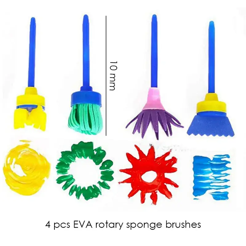 Bộ quà tặng Foska với bộ cọ bọt biển và áo mưa vẽ tranh, ngọt ngào và độc đáo