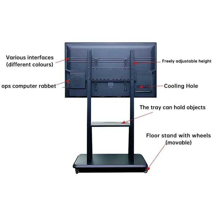 Màn hình tương tác thông minh kích thước 98 - 110 inch cho công tác giáo dục và hội nghị với hiển thị đa điểm tùy chỉnh