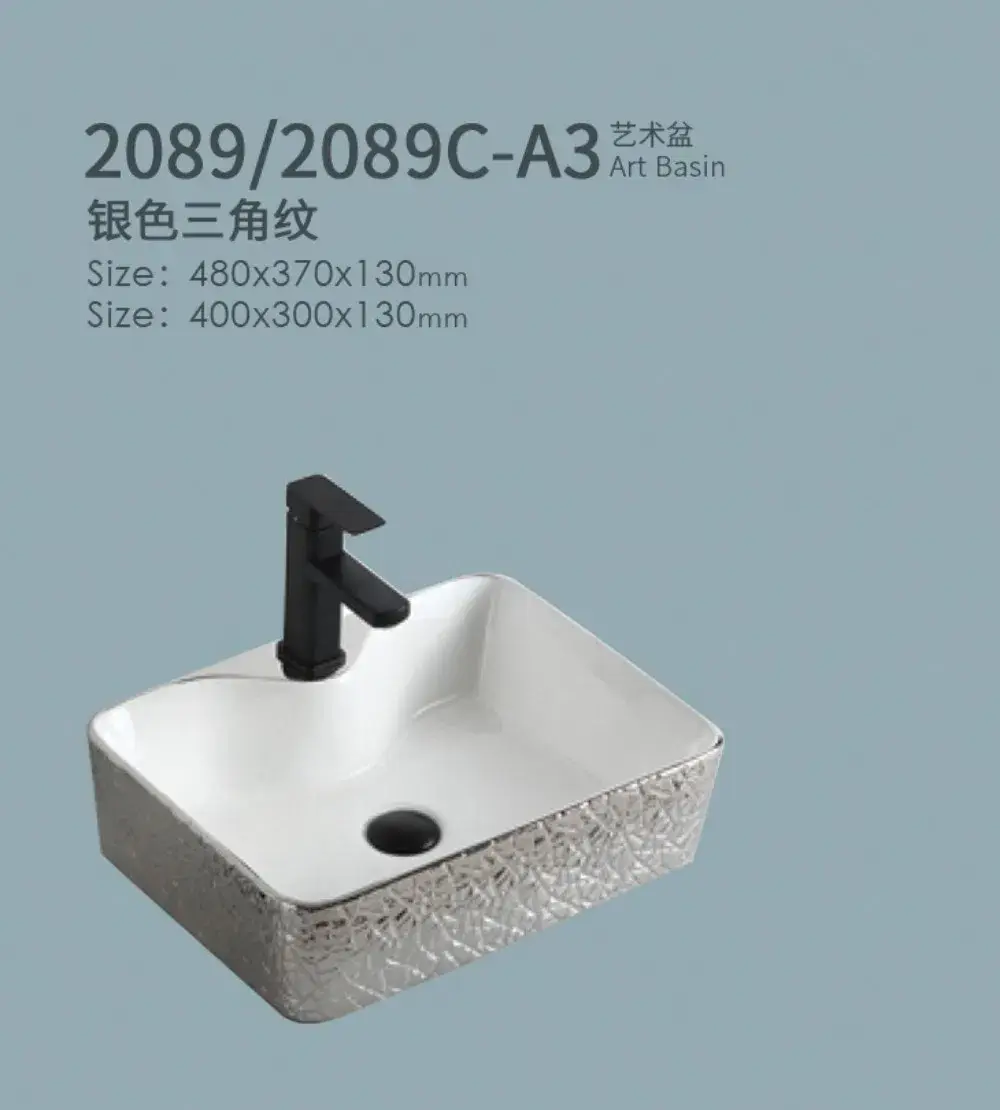 Bồn rửa mặt cao cấp làm từ gốm điện phân vàng, sản phẩm nghệ thuật dành cho phòng tắm và bàn trang điểm