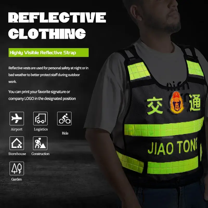 Áo lưới phản quang tùy chỉnh chất lượng cao dành cho nam và nữ với độ sáng tối đa