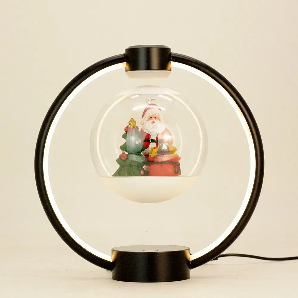 Đèn LED trang trí hình tròn Ông già Noel bay từ tính - Quà tặng cho nhà và doanh nghiệp