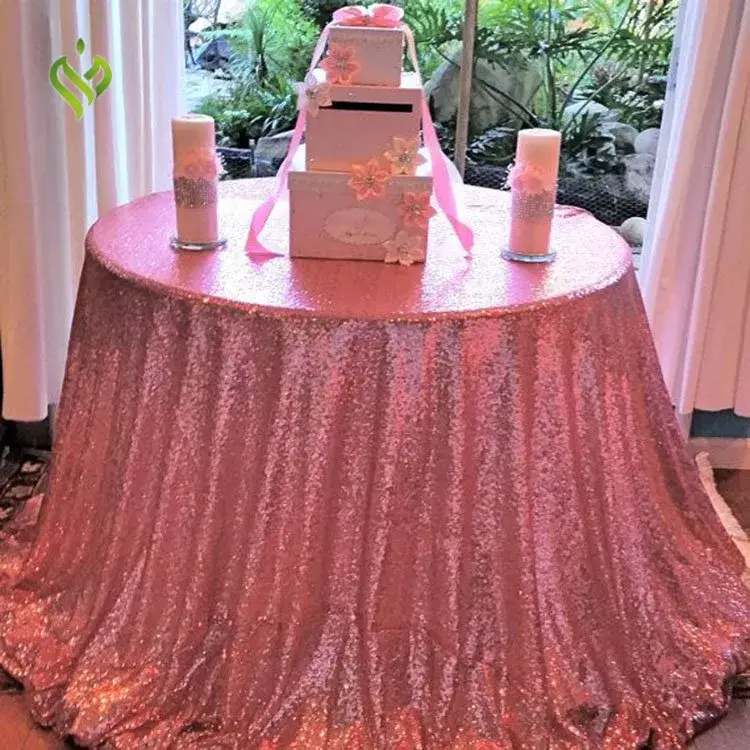 Khăn trải bàn thêu kim tuyến và sequin tròn - Sự lựa chọn hoàn hảo cho tiệc cưới và bàn tiệc của bạn