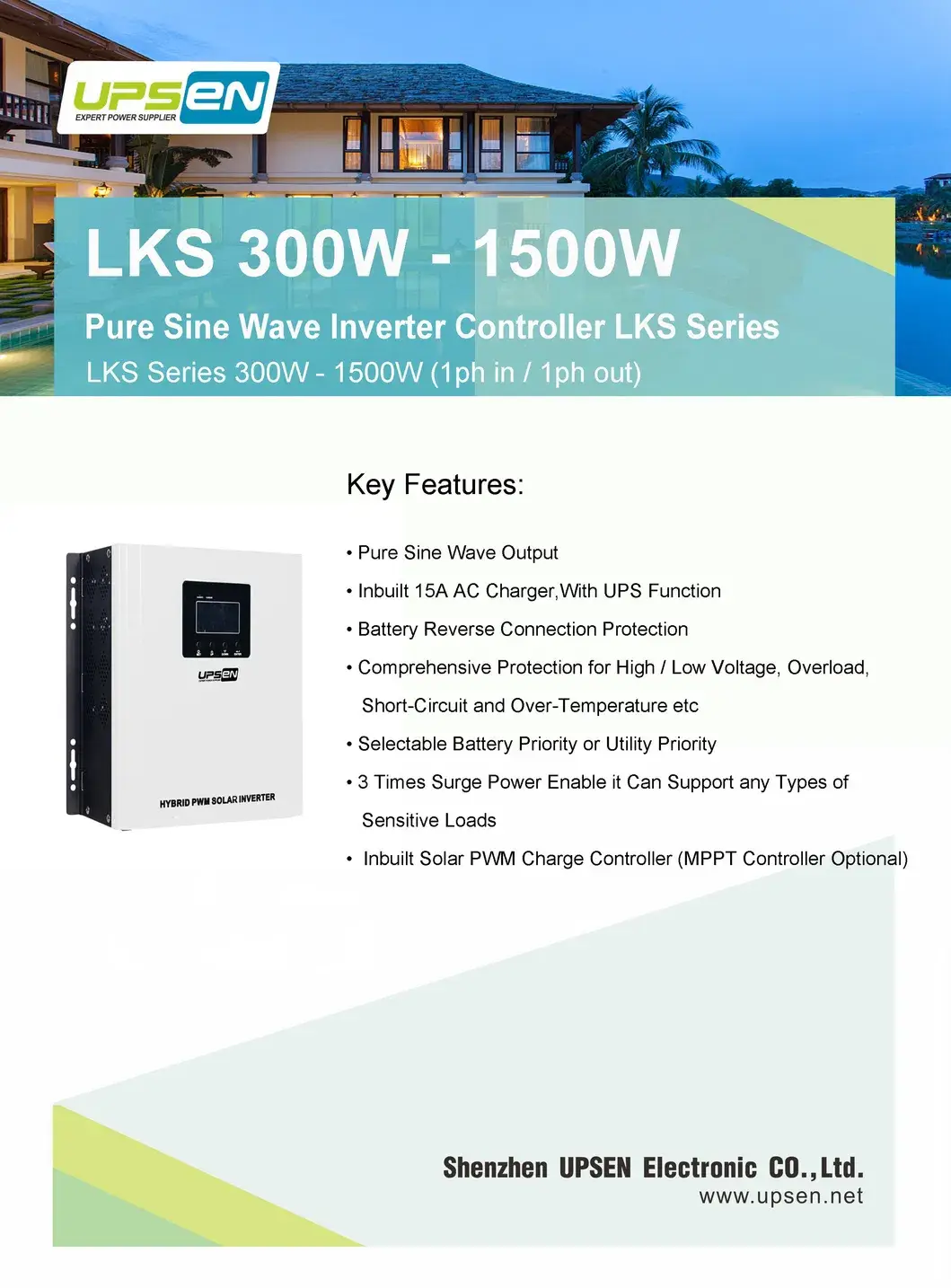 1200W Inverter Só Sinusoid Tinh Khiết đi kèm Bộ Điều Khiển PWM 30A và Chức Năng UPS Inverter cho Máy Phun Sương Trong Nhà hình ảnh 12-description