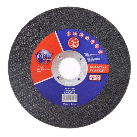 Bánh cắt phẳng 125X1.2X22.2mm từ nhựa chất lượng cao, phù hợp cho gia công kim loại OEM