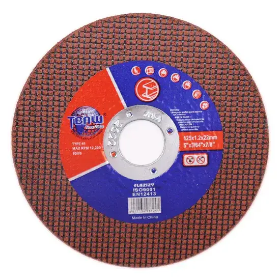 Bánh cắt phẳng 125X1.2X22.2mm từ nhựa chất lượng cao, phù hợp cho gia công kim loại OEM hình ảnh 1-description