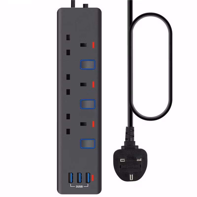 Phích cắm UK 3USB mở rộng dây kéo đen trắng từ Malaysia: 3 cách tiện lợi hình ảnh 12-description