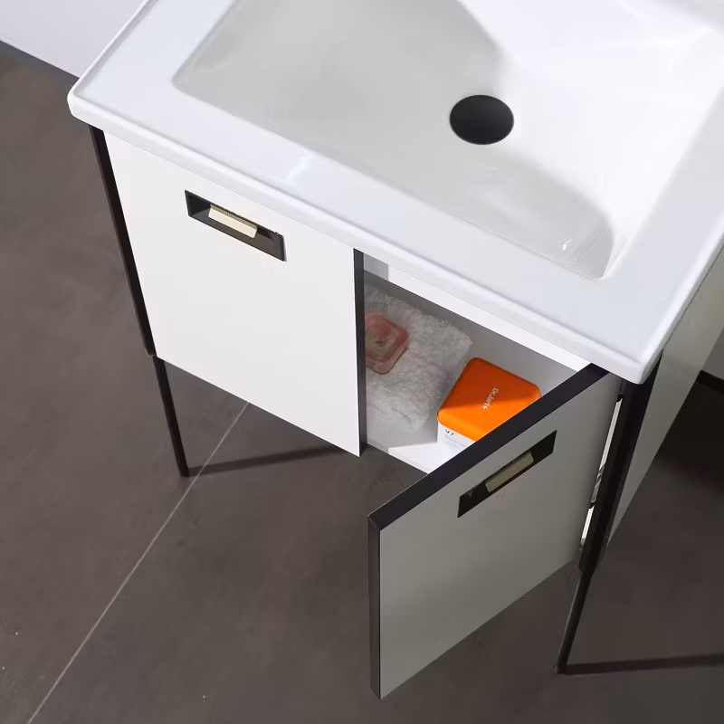 Tủ phòng tắm gỗ tự nhiên chống nước thiết kế đơn dễ dàng phối hợp với nội thất hình ảnh 12-description