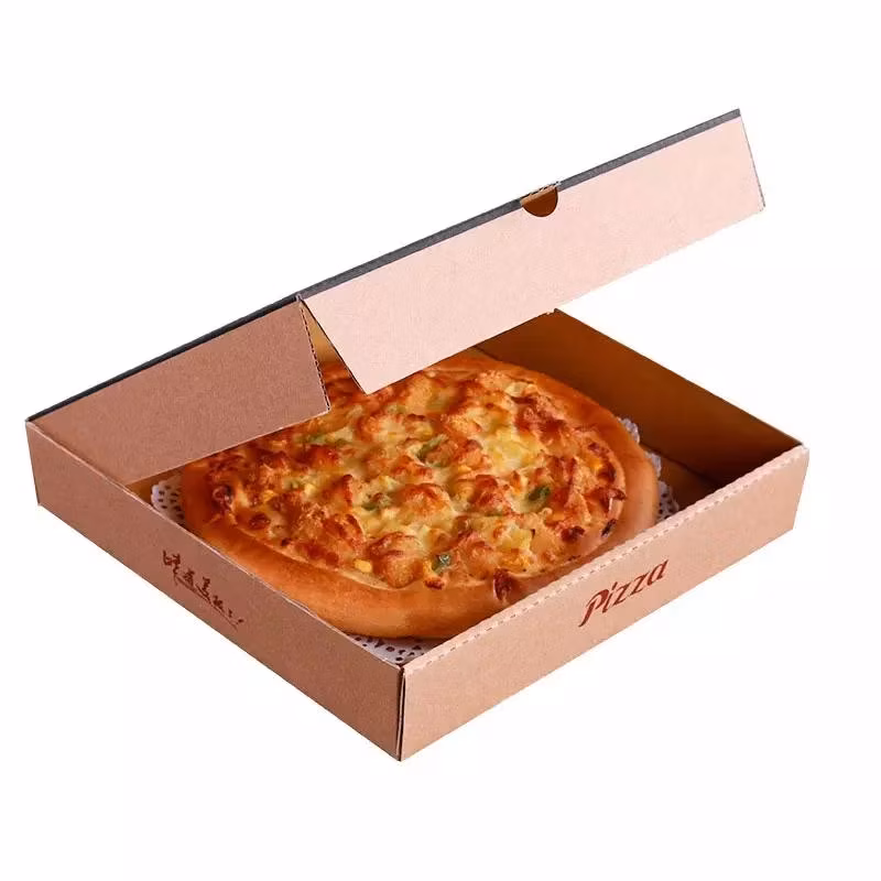 Hộp pizza in logo theo yêu cầu, thiết kế hình chữ nhật, an toàn với môi trường, hộp pizza đựng để mang về hình ảnh 12-description