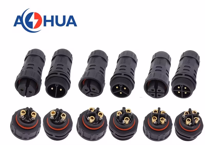 Đầu nối cáp Aohua M25 loại cố định bằng vít, chống nước IP68 300V nam điện 25A đến nữ dây nguồn hình ảnh 12-description
