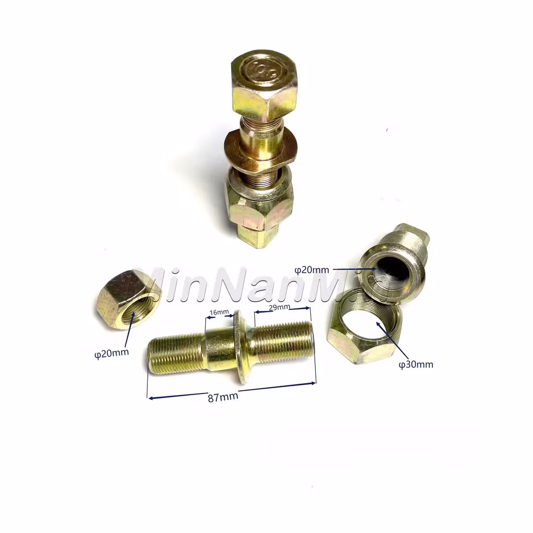 Bộ ốc vít thép chất lượng cao cho xe nâng Heli 5-7t 24353-72067, bao gồm đai ốc hex, bánh xe và bu lông trục trước hình ảnh 12-description