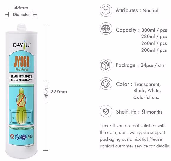 Keo Silicone Trung Tính Jy968one-Component - Giải pháp vật liệu xây dựng hiệu suất vượt trội cho hệ mái chống cháy hình ảnh 12-description