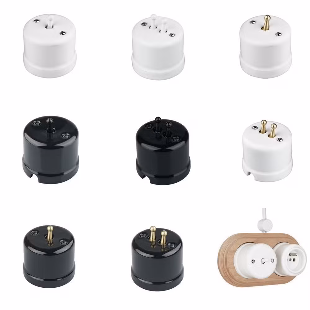 Công tắc điện gốm cổ điển phù hợp với hệ thống điện Đan Mạch, Hy Lạp và Iceland hình ảnh 12-description