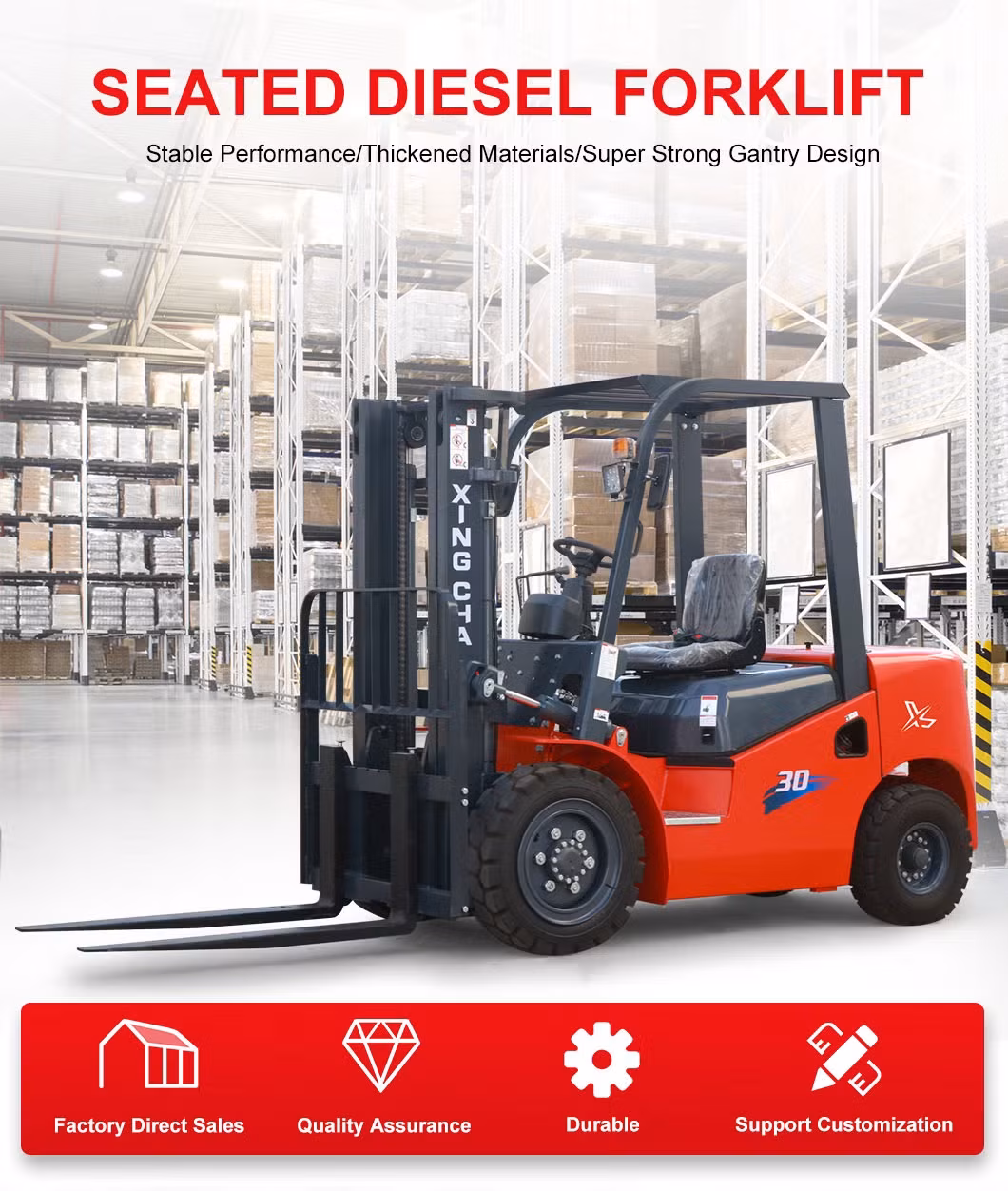 Xe nâng diesel CE ISO 2 tấn 3 tấn 4 tấn 5 tấn cần trục triplex, bộ dịch chuyển bên ngoài và động cơ Nhật Bản tin cậy - Giá tốt hình ảnh 12-description