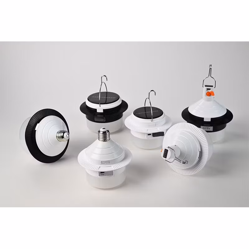 Bóng đèn LED năng lượng mặt trời 50W với chip LED độ sáng cao và thiết kế đỉnh phẳng cho kho bãi, cắm trại và chợ đêm hình ảnh 12-description