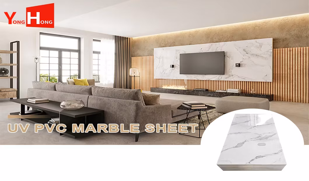 Tấm ốp tường trang trí chất lượng cao từ nhựa PVC/UV giả đá cẩm thạch dùng trong xây dựng hình ảnh 12-description