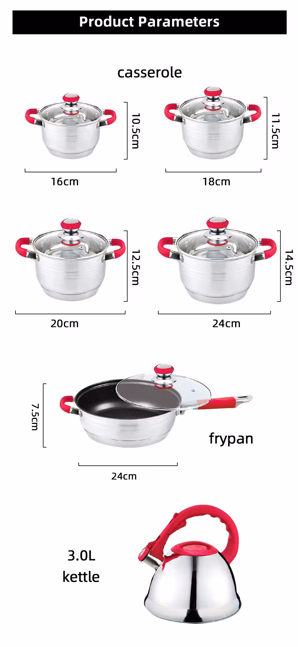 Bộ nồi inox đa dụng 12 món có lớp chống dính hiệu quả hình ảnh 12-description