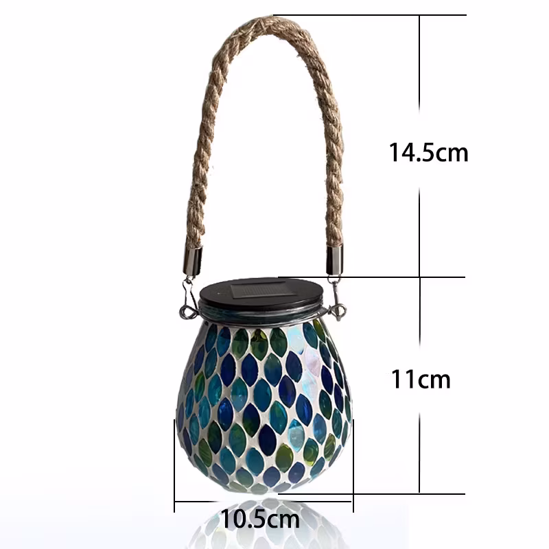 Đèn lồng gốm mosaic năng lượng mặt trời chất lượng cao dành cho không gian ngoại thất hình ảnh 12-description