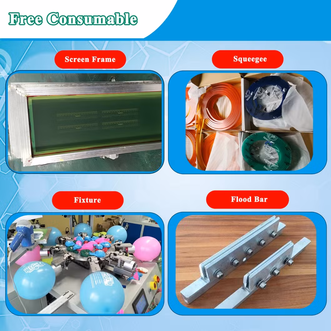 Máy in lụa xoay dành cho bóng bay với hai màu sắc đa dạng hình ảnh 13-description