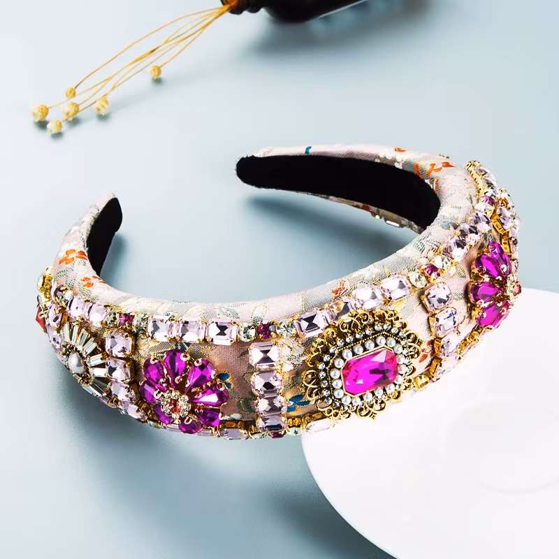 Băng đô tóc mút Baroque dày phong cách công nghiệp nặng, thiết kế đầu khoan độc đáo hình ảnh 13-description