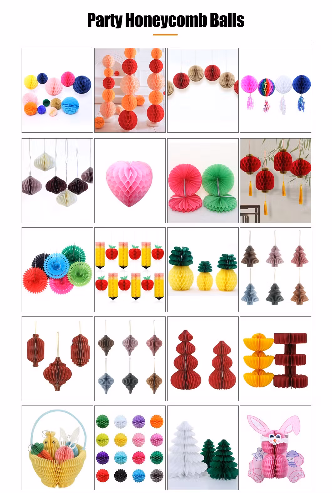 Garland đa màu sắc và bóng tổ ong treo trang trí sân khấu phòng khách cho bữa tiệc lễ hội hình ảnh 13-description