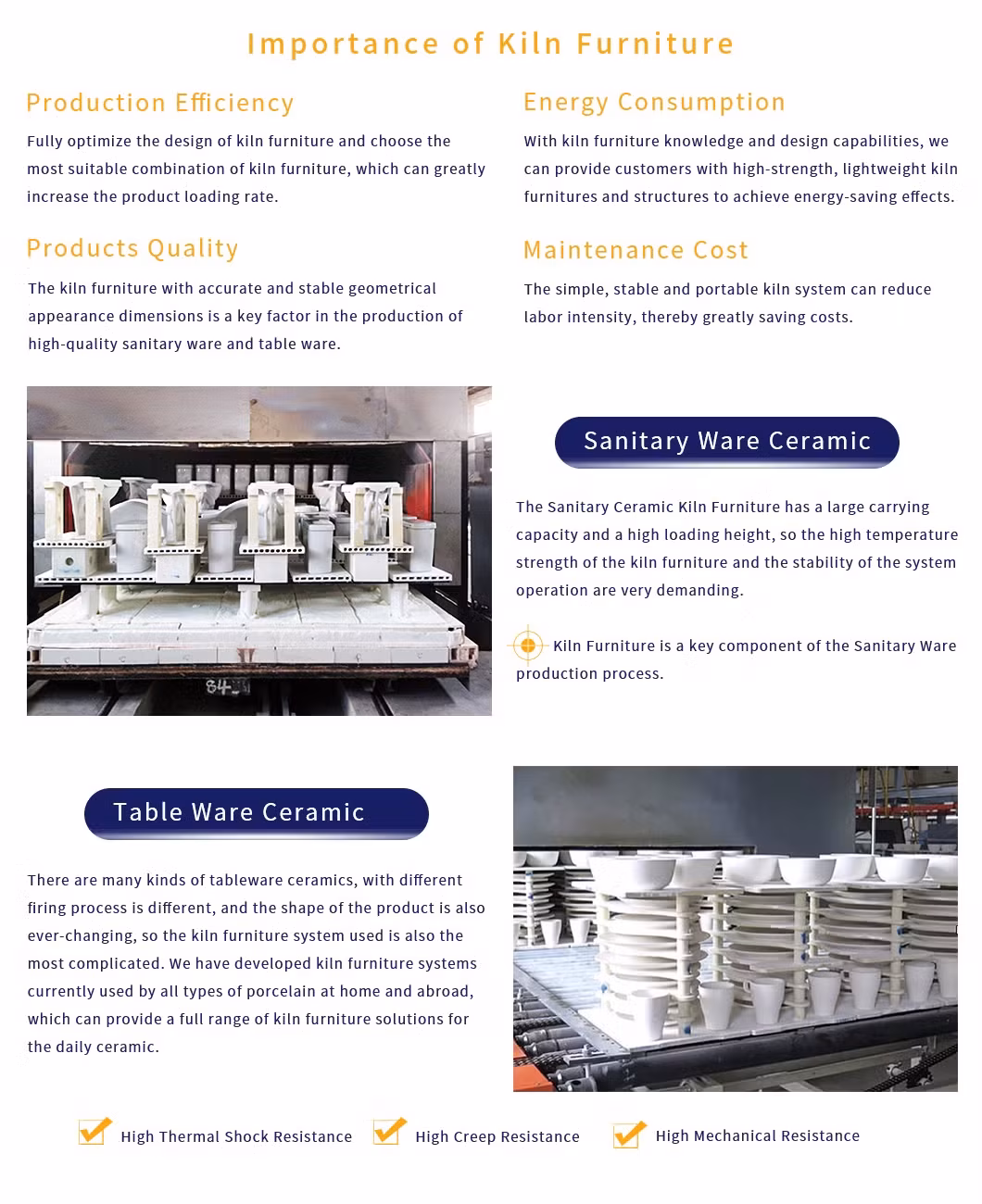 Đồ nội thất lò nung chịu tải cao từ cordierite và mullite cho ngành công nghiệp gốm sứ kỹ thuật hình ảnh 13-description