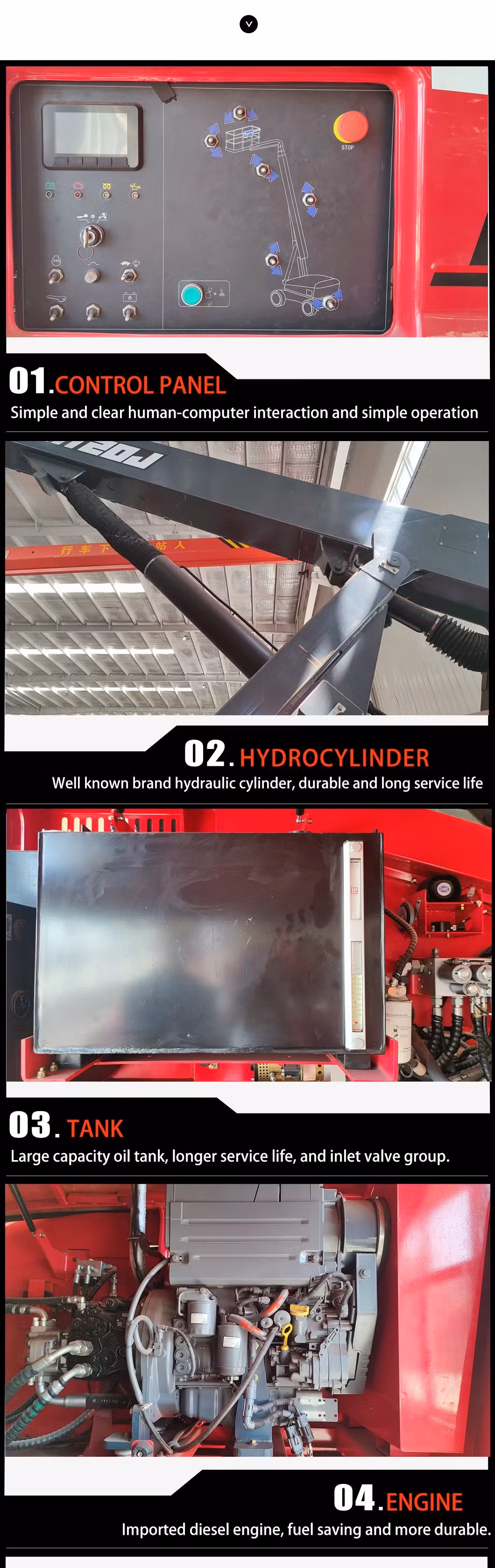 Bàn nâng di động Hered - Thiết bị Nâng người Telescopic Boom hiện đại hình ảnh 14-description