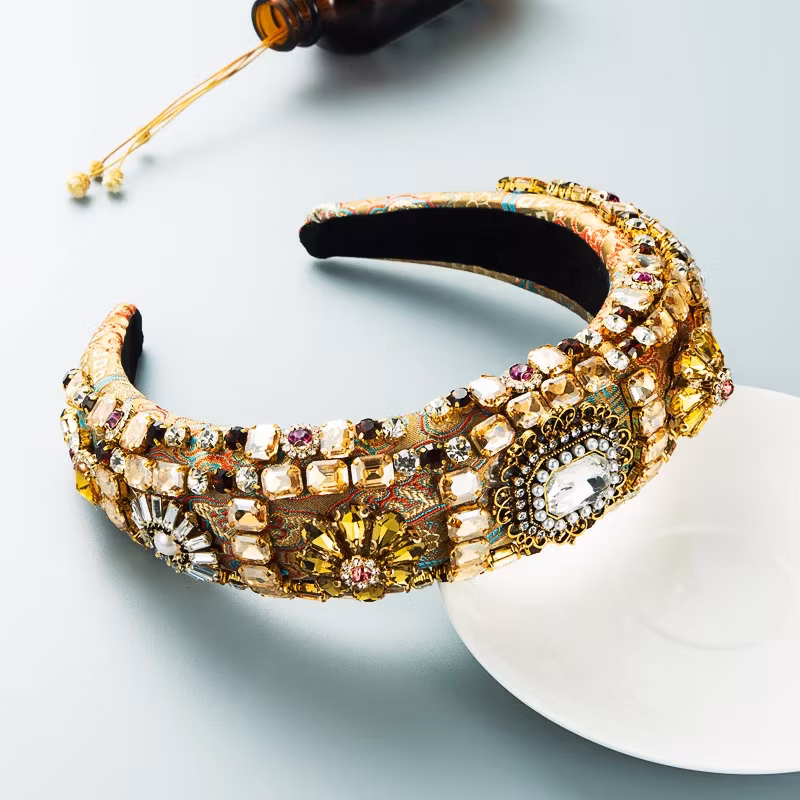 Băng đô tóc mút Baroque dày phong cách công nghiệp nặng, thiết kế đầu khoan độc đáo hình ảnh 14-description