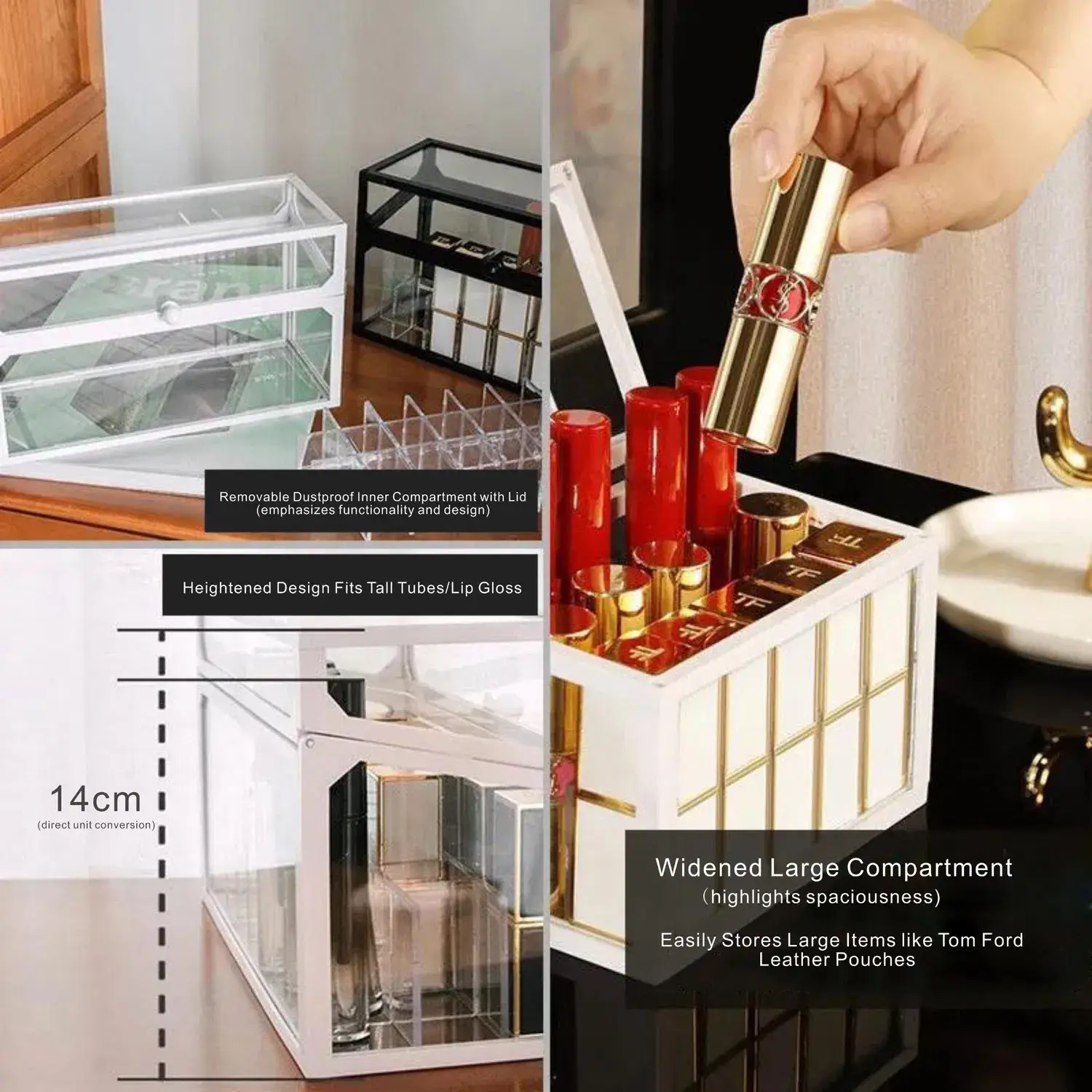 Tiêu đề mới: Kệ đựng son môi cao cấp bằng kính trong suốt từ nhà cung cấp uy tín