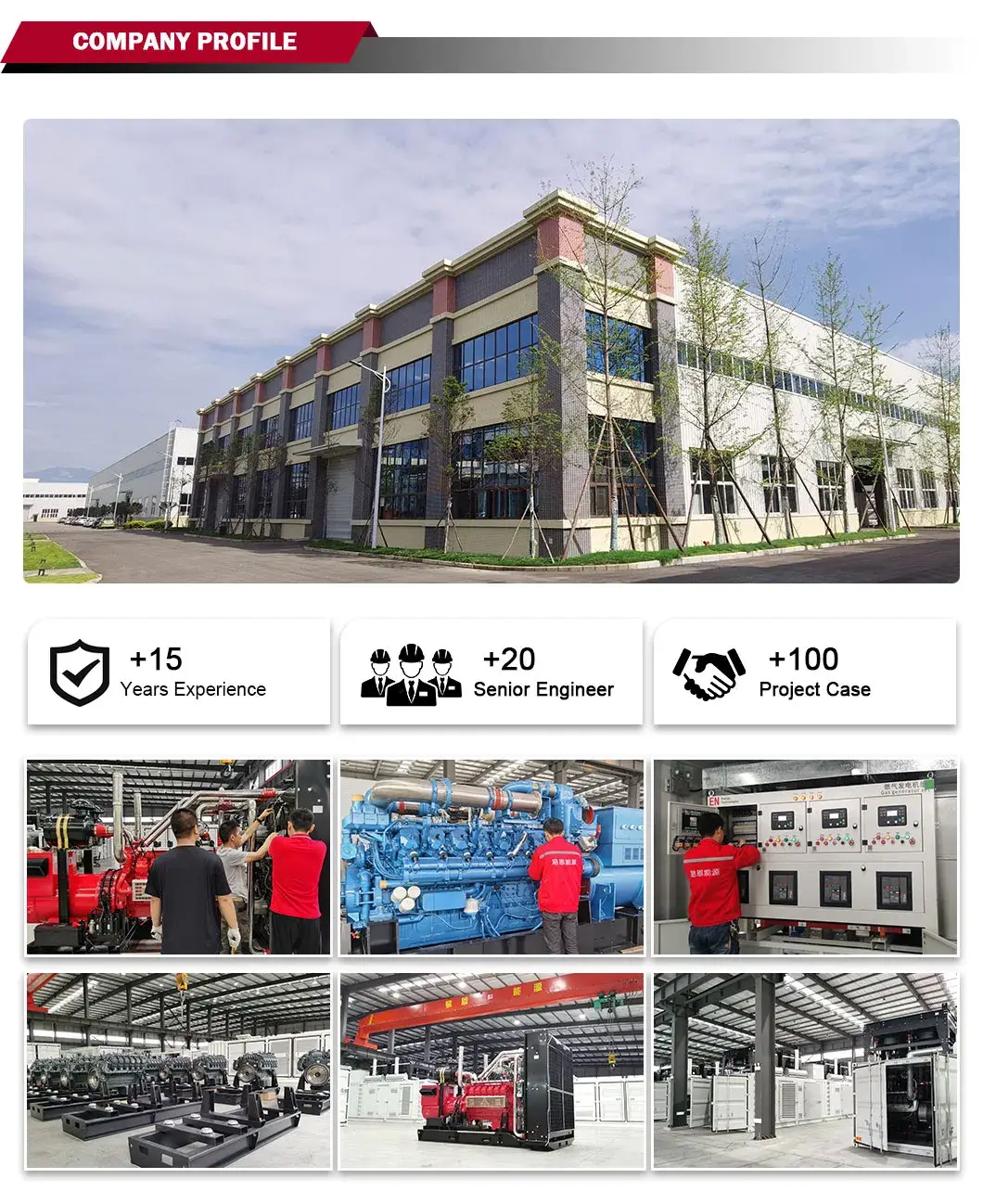 Máy phát điện khí hydro im lặng, thùng chứa mở từ 150kw đến 1000kw cho nhà máy điện và nhà máy đồng phát hình ảnh 18-description