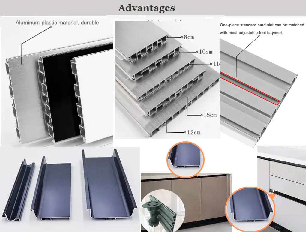 Tấm ốp nhôm PVC chân đế kẹp cho tủ đồ nội thất - Chiều dài 150mm hình ảnh 15-description