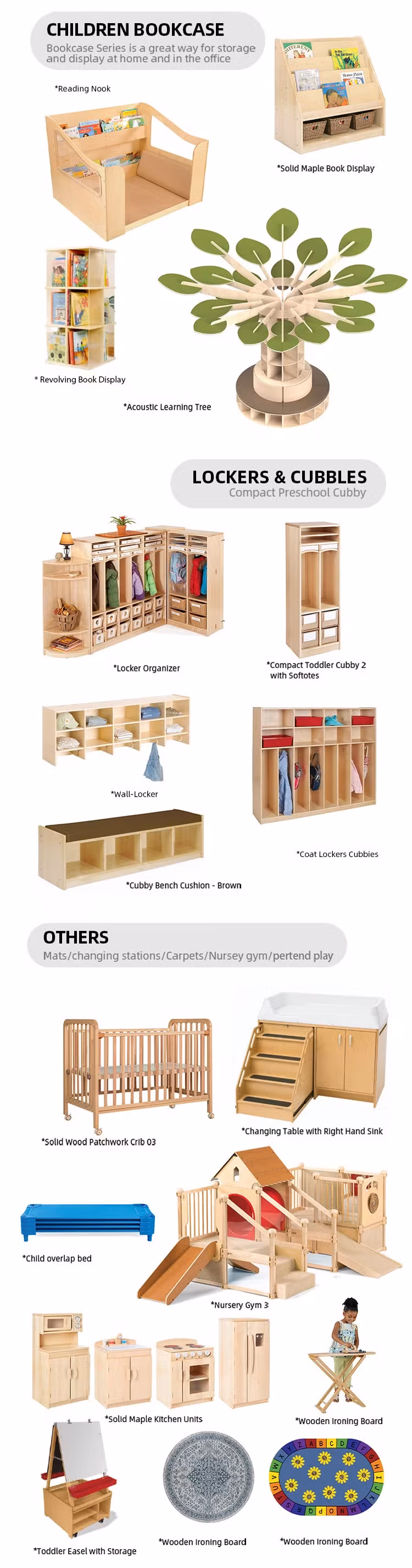 Nội thất mẫu giáo Montessori bằng gỗ, bao gồm bàn, ghế và tủ thiết kế theo phong cách Reggio cho lớp học mẫu giáo hình ảnh 15-description