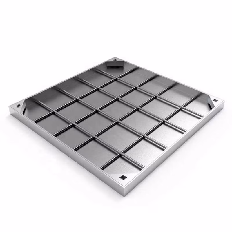 Nắp hố ga và khung thép không gỉ chịu lực, nắp bể phốt vuông có đế, nắp bể nước thải chất lượng cao hình ảnh 15-description