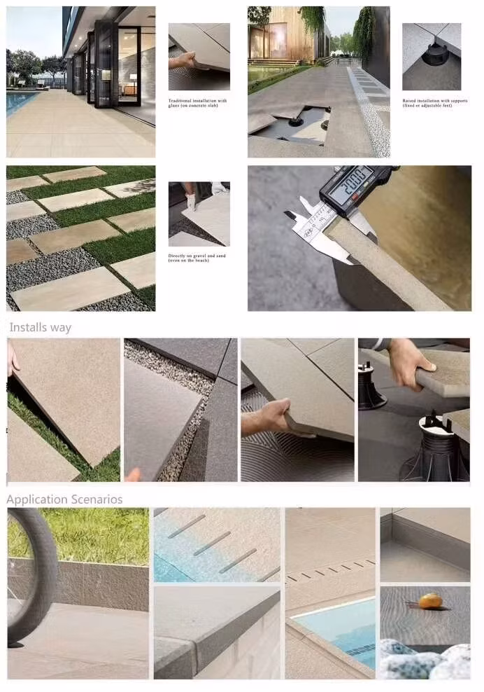 Gạch ngoại trời 600X1200*20mm màu xám nhạt, bề mặt có độ thô hoàn hảo hình ảnh 15-description