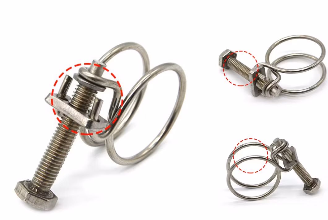 Ống mềm điều chỉnh được kẹp bởi vít và bu lông khóa mạ kẽm vàng hình ảnh 15-description