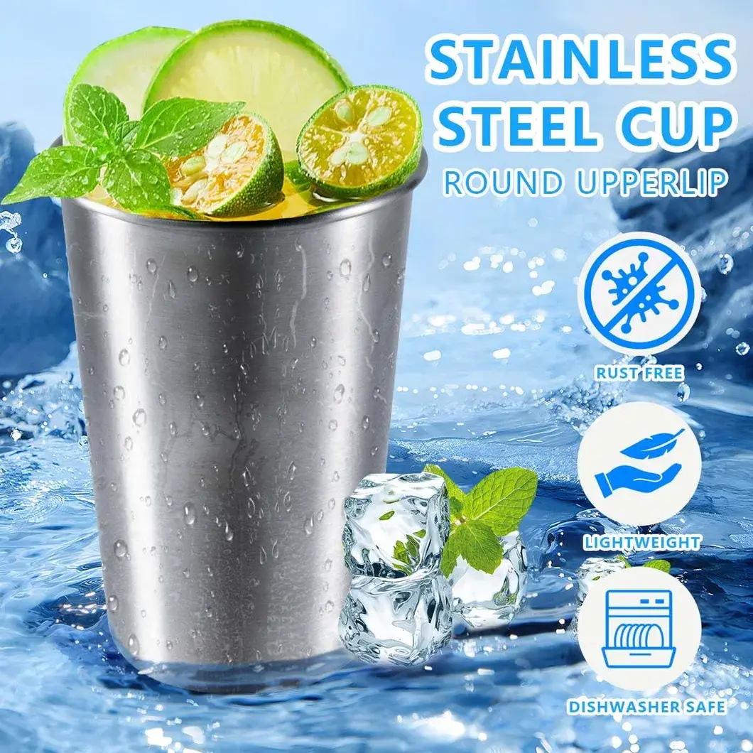 Pint Cốc Thép Không Gỉ Chất Lượng cao cho Uống Bia và Nước Uống, Phù Hợp sử dụng tại Quán Bar, Nhà Hàng và Gia Đình hình ảnh 14-description